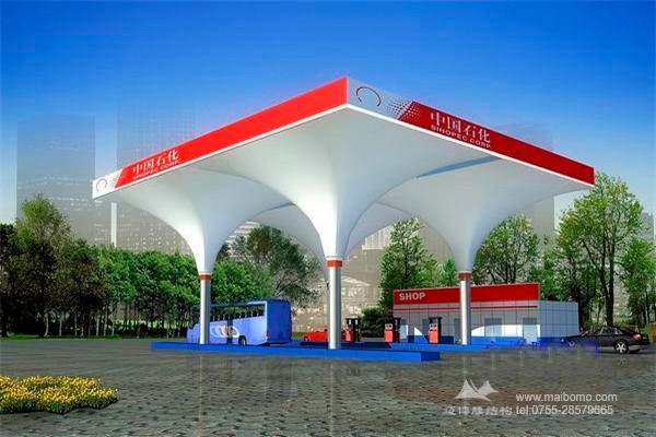 加油站膜結(jié)構(gòu)罩棚二